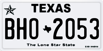TX license plate BHO2053