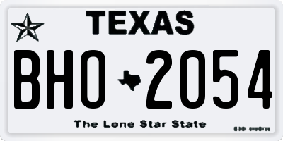 TX license plate BHO2054