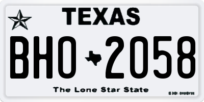 TX license plate BHO2058