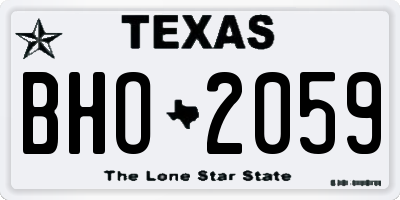 TX license plate BHO2059