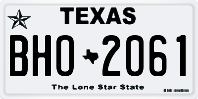 TX license plate BHO2061