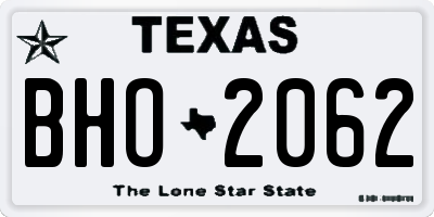 TX license plate BHO2062