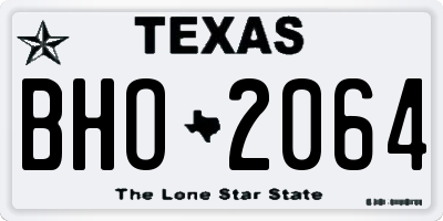 TX license plate BHO2064