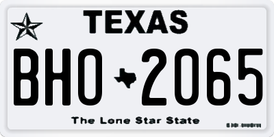 TX license plate BHO2065