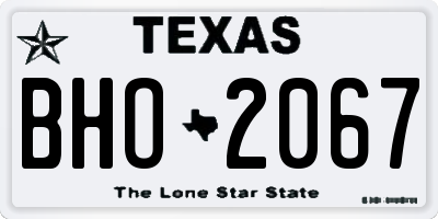 TX license plate BHO2067