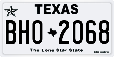 TX license plate BHO2068