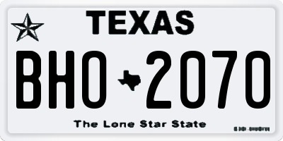 TX license plate BHO2070