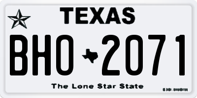 TX license plate BHO2071