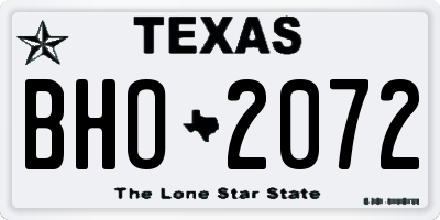 TX license plate BHO2072