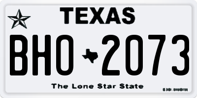 TX license plate BHO2073