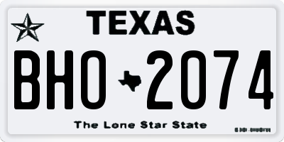 TX license plate BHO2074