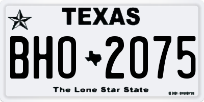 TX license plate BHO2075