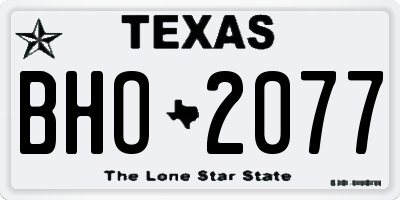 TX license plate BHO2077
