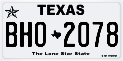 TX license plate BHO2078
