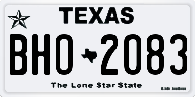 TX license plate BHO2083