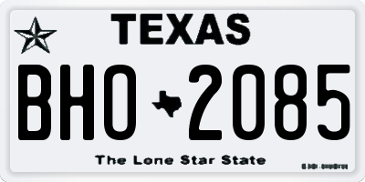 TX license plate BHO2085
