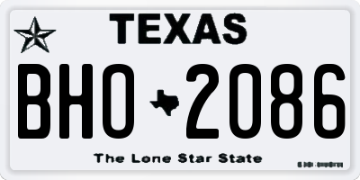TX license plate BHO2086