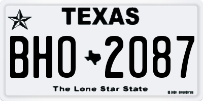 TX license plate BHO2087