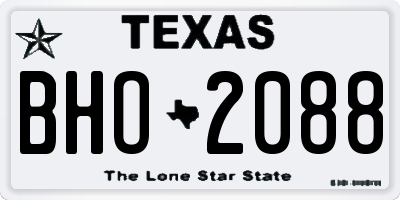 TX license plate BHO2088