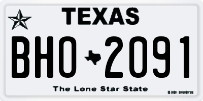 TX license plate BHO2091