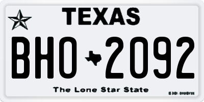 TX license plate BHO2092