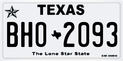 TX license plate BHO2093