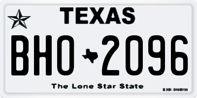 TX license plate BHO2096
