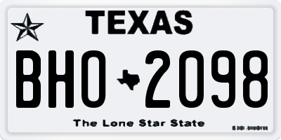 TX license plate BHO2098