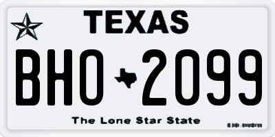 TX license plate BHO2099