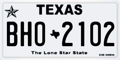 TX license plate BHO2102