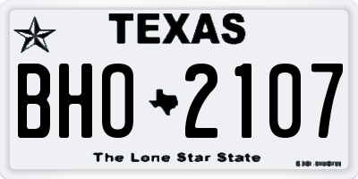 TX license plate BHO2107