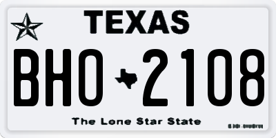TX license plate BHO2108