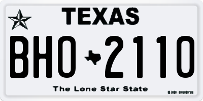 TX license plate BHO2110