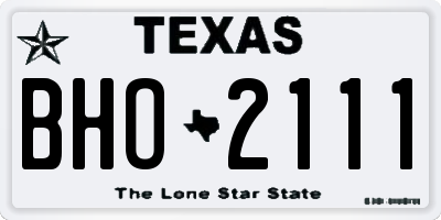 TX license plate BHO2111