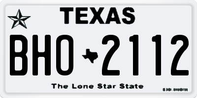 TX license plate BHO2112
