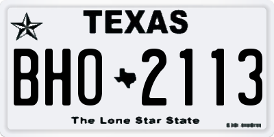 TX license plate BHO2113
