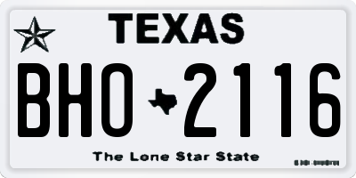 TX license plate BHO2116