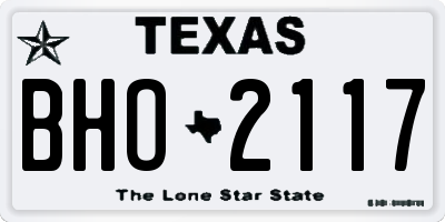 TX license plate BHO2117
