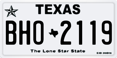 TX license plate BHO2119