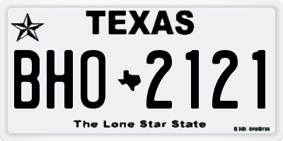 TX license plate BHO2121