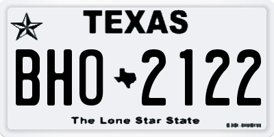 TX license plate BHO2122