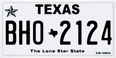 TX license plate BHO2124
