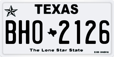 TX license plate BHO2126