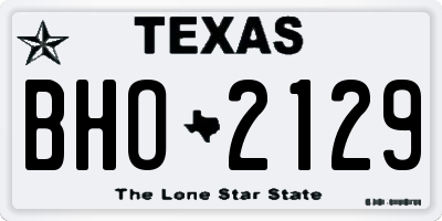 TX license plate BHO2129