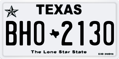 TX license plate BHO2130