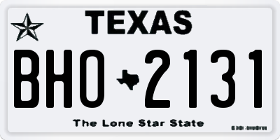 TX license plate BHO2131