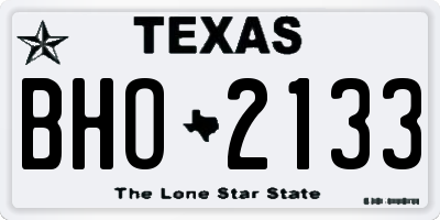 TX license plate BHO2133