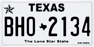TX license plate BHO2134