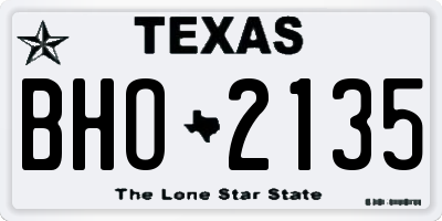 TX license plate BHO2135