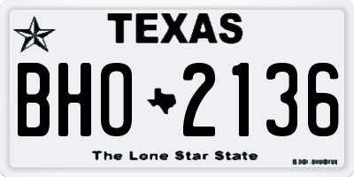 TX license plate BHO2136